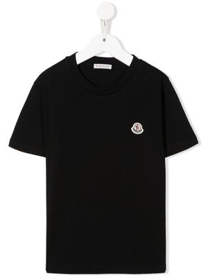Moncler Enfant t-shirt en coton à logo appliqué - Noir