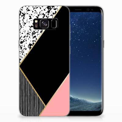 Samsung Galaxy S8 | TPU Hoesje | Zwart Roze Vormen