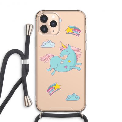 Vliegende eenhoorn: iPhone 11 Pro Max Transparant Hoesje met koord