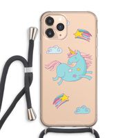 Vliegende eenhoorn: iPhone 11 Pro Max Transparant Hoesje met koord