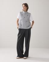 Summum Embellished Spencer Cozy Melange Knit 7s7929-7997 Trui Korte Mouw 810 Mist