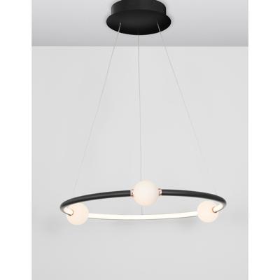 Lyora HanglampCelia zwart met wit rond horizontaal - 9820601