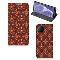 OPPO A73 5G Hoesje met Magneet Batik Brown