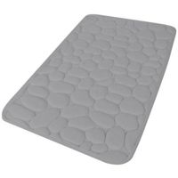 Urban Living Badkamerkleedje/badmat tapijt - memory foam - steengrijs - 50 x 80 cm - Badmatjes - thumbnail