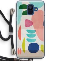 Bold Rounded Shapes: Samsung Galaxy A6 (2018) Transparant Hoesje met koord