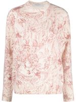 Golden Goose floral-jacquard wool-blend jumper - Blanc - thumbnail