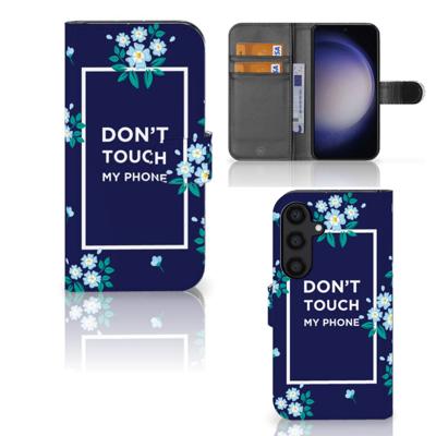 Samsung Galaxy S24 Portemonnee Hoesje Flowers Blue DTMP Samsung Galaxy S24 Portemonnee Hoesje Flowers Blue DTMP