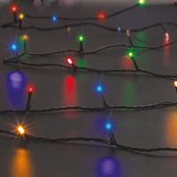 Kerstverlichting - 2x - gekleurd - 20 meter - 200 led lampjes - zwart snoer - solar