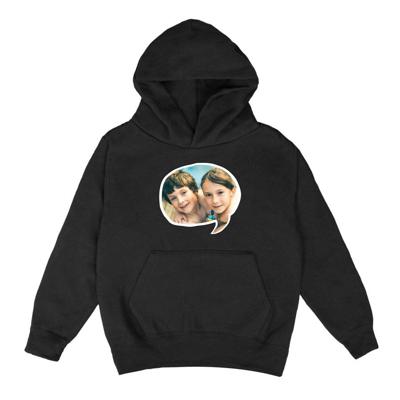 Hoodie voor kinderen bedrukken - Zwart - 12 jaar