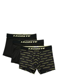 Lacoste logo-waistband microfiber boxers (pack of three) - Noir