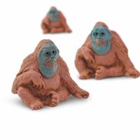 Safari Orang-oetan speelset 2,5 cm bruin 192-delig - thumbnail