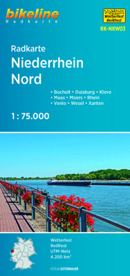 Fietskaart NRW03 Bikeline Radkarte Niederrhein Nord | Esterbauer