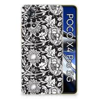 Xiaomi Poco X4 Pro 5G | TPU Case | Black Flowers