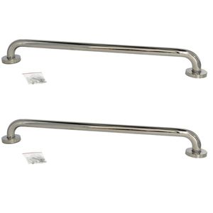 2x stuks badkamer/douche wand handgreep rvs metaal zilver 60 cm