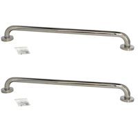 2x stuks badkamer/douche wand handgreep rvs metaal zilver 60 cm