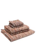 Missoni Home lot de 5 serviettes de bain Billy à rayures - Marron