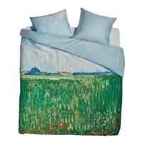 Beddinghouse Field with Poppies dekbedovertrek - Lits-jumeaux (240x200/220 cm + 2 slopen) - Katoen satijn - Green