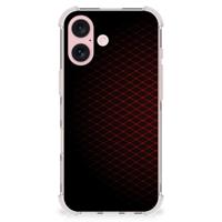 iPhone 16 Doorzichtige Silicone Hoesje Geruit Rood