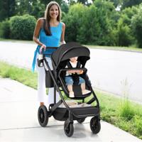 3-in-1 Kinderwagen Opvouwbaar Combikinderwagen met Omkeerbare Zit- en Ligfunctie Reisbuggy met Verstelbare Rugleuning Zwart
