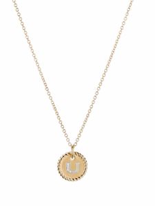 David Yurman collier en or 18ct à pendentif Initial U serti de diamants