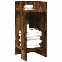 Bijzettafels 2 st met plank 25,5x27x60 cm gerookt eikenkleurig