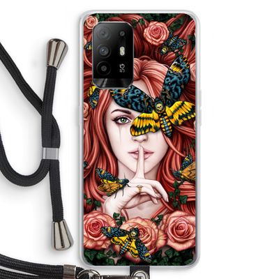 Lady Moth: Oppo A94 5G Transparant Hoesje met koord