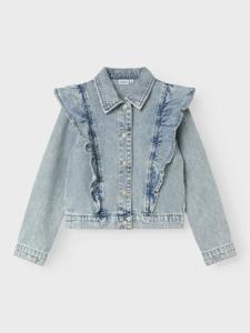 Name it zomer spijkerjas meisjes - licht blauw bleached denim - Nkflana