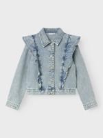 Name it zomer spijkerjas meisjes - licht blauw bleached denim - Nkflana