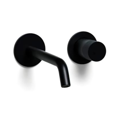 Blue Label Brondby Facet inbouw wastafelkraan 18 cm uitloop rond mat zwart