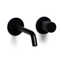 Blue Label Brondby Facet inbouw wastafelkraan 18 cm uitloop rond mat zwart
