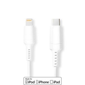 Nedis Lightning Kabel | Apple Lightning 8- Pins naar USB-C Male | 2 m | Wit | 1 stuks - CCGW39650WT20 CCGW39650WT20