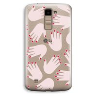 Hands pink: LG K10 (2016) Transparant Hoesje