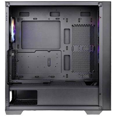 Thermaltake CA-1S4-00M1WN-00 Midi-tower PC-behuizing Zwart 3 voorgeïnstalleerde LED-ventilators, LCS-compatibel, Zijvenster, Geschikt voor DIY-waterkoeling,