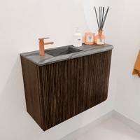 Toiletmeubel Mondiaz Joya Dlux | 61.6 cm | Meubelkleur Walnut | Faye wastafel Sombra Wasbak Links | 1 kraangat