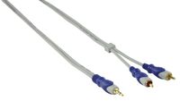 Deluxe stereo mini jack naar 2x tulp kabel [diverse lengtes] - thumbnail