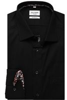 OLYMP Tendenz Modern Fit Overhemd zwart, Effen - thumbnail