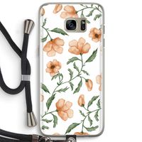 Peachy flowers: Samsung Galaxy S7 Edge Transparant Hoesje met koord