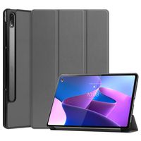 Lunso - Lenovo Tab P12 Pro - Tri-Fold Bookcase hoes - Grijs
