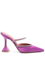 Amina Muaddi mules Gilda à effet irisé 95 mm - Violet - thumbnail