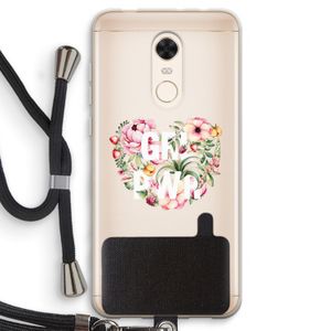 GRL PWR Flower: Xiaomi Redmi 5 Transparant Hoesje met koord
