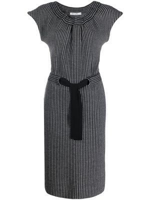 Christian Dior Pre-Owned robe ajustée à motif de pois - Noir