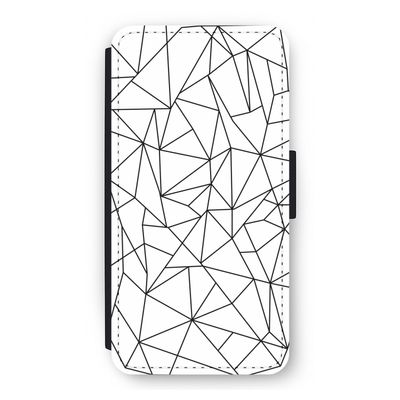 Geometrische lijnen zwart: iPhone 12 Pro Flip Hoesje
