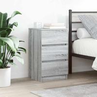 Nachtkastjes met 3 lades 2 st 39x35x65 cm grijs Sonoma