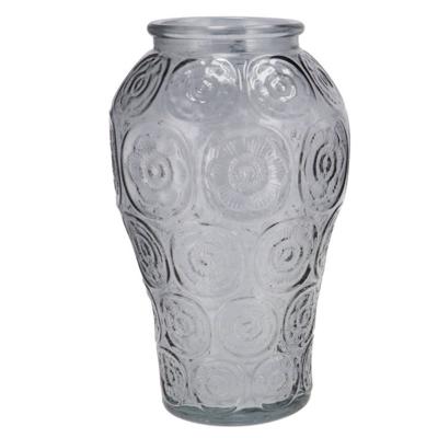 Bloemenvaas Circle - boeket vaas - glas - lichtgrijs - 15 x 25 cm