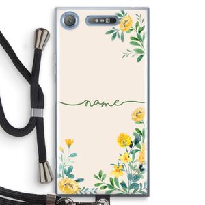 Gele bloemen: Sony Xperia XZ1 Transparant Hoesje met koord