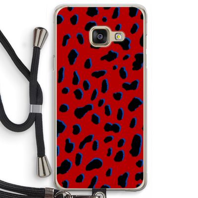 Red Leopard: Samsung Galaxy A3 (2016) Transparant Hoesje met koord
