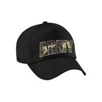 Soldaten verkleed petje - army cap - camouflage letters - zwart - kinderen - leger - miltairen
