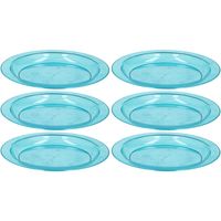 6x Blauwe plastic borden/bordjes 20 cm - thumbnail