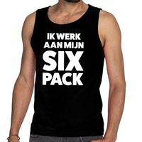 Ik werk aan mijn SIX Pack tanktop / mouwloos shirt zwart heren