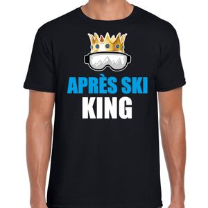 Apres ski t-shirt Apres ski King zwart heren - Wintersport shirt - Foute apres ski outfit